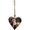 Clayre & Eef 6H2385M Pendentif cœur rouge 10x2x10 cm bois