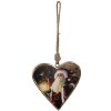 Clayre & Eef 6H2385M Pendentif cœur rouge 10x2x10 cm bois