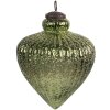 Clayre & Eef 6GL4558XL Boule de Noël en verre Bohème Vert Ø 16x20 cm