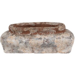 Clayre & Eef 6TE0522M Pot de fleurs Terracotta Beige Gris 22x12x8 cm