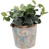 Clayre & Eef 6TE0523L Pot de fleurs Terracotta Beige Bleu Ø 23x20 cm style rustique