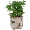 Clayre & Eef 6TE0525L Pot de fleurs Terracotta Beige Vert Ø 17x17 cm style rustique