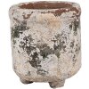 Clayre & Eef 6TE0525S Pot de fleurs Terracotta Beige Vert Ø 9x10 cm style rustique