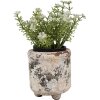 Clayre & Eef 6TE0525S Pot de fleurs Terracotta Beige Vert Ø 9x10 cm style rustique