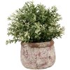 Clayre & Eef 6TE0527S Pot de fleurs terre cuite beige Ø 13x9 cm style rustique