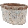 Clayre & Eef 6TE0528M Pot de fleurs Terracotta Beige Bleu 19x11x10 cm style rustique