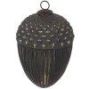 Clayre & Eef 6GL4528L Boule de Noël noir or 15x21 cm verre baroque