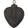 Clayre & Eef 6GL4529S Boule de Noël noire en forme de cœur 7x3x8 cm verre