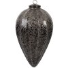 Clayre & Eef 6GL4530L Boule de Noël noir argent Ø 17x26 cm verre