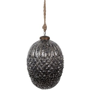 Clayre & Eef 6GL4531M Boule de Noël Noir Gris...