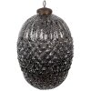 Clayre & Eef 6GL4531M Boule de Noël Noir Gris Ø 13x18 cm