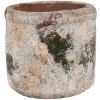 Clayre & Eef 6TE0516S Pot de fleurs terre cuite beige vert Ø 12x11 cm style rustique