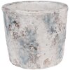 Clayre & Eef 6TE0520L Pot de fleurs terre cuite blanc bleu Ø 18x15 cm style rustique