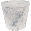 Clayre & Eef 6TE0520M Pot de fleurs terre cuite blanc bleu Ø 12x11 cm style rustique