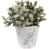 Clayre & Eef 6TE0520M Pot de fleurs terre cuite blanc bleu Ø 12x11 cm style rustique