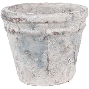 Clayre & Eef 6TE0520S Pot de fleurs terre cuite blanc...