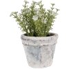 Clayre & Eef 6TE0520S Pot de fleurs terre cuite blanc bleu Ø 10x8 cm style rustique