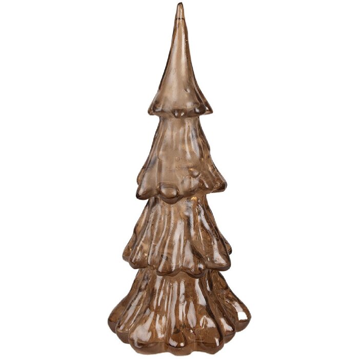 Clayre & Eef 6PR4363 Décoration de Noël Arbre LED brun doré Ø 14x33 cm