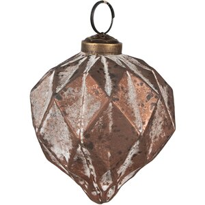 Clayre & Eef 6GL4504 Boule de Noël 29x28x8 cm Ø 5x8 cm Set 12 Marron