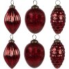 Clayre & Eef 6GL4507 Set de boules de Noël rouge 24x23x9 cm Ø 5x10 cm