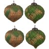 Clayre & Eef 6GL4509 Set de boules de Noël 4 Vert Or 27x26x13 cm Ø 15x15 cm