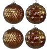 Clayre & Eef 6GL4511 Boule de Noël marron or Ø15cm 4er Set