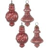 Clayre & Eef 6GL4512 Set 4 boules de Noël en verre rouge 29x18x9cm Ø8x15cm