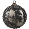 Clayre & Eef 6GL4677 Boule de Noël 15x6x15 cm noir argenté