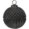 Clayre & Eef 6GL4686 Boule de Noël noire Ø 10x10 cm