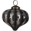 Clayre & Eef 6GL4691 Boule de Noël en verre Ø 8x8 cm Noir Gris