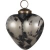 Clayre & Eef 6GL4692 Boule de Noël Cœur Gris Noir 8x4x8 cm