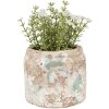 Clayre & Eef 6TE0539S Pot de fleurs Terracotta Beige Vert Ø 11x9 cm