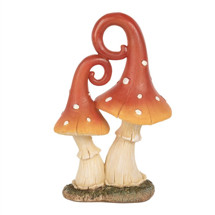 Clayre & Eef 6PR4160 Décoration champignon rouge orange 11x7x17 cm