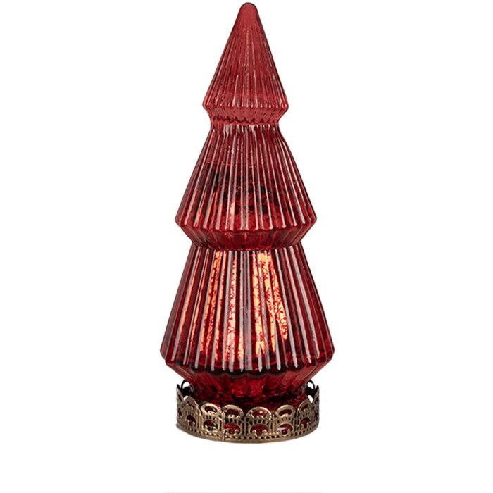 Clayre & Eef 6GL4569R Sapin de Noël avec LED rouge Ø 7x16 cm