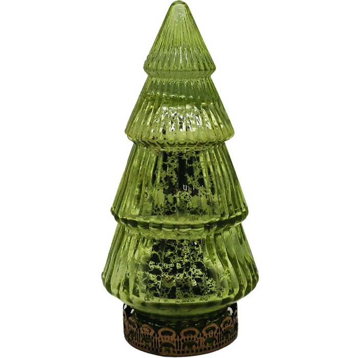 Clayre & Eef 6GL4602 Arbre de Noël avec LED Vert Ø 8x16 cm