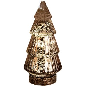 Clayre & Eef 6GL4603 Arbre de Noël avec LED Ø 8x16 cm Marron