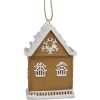 Clayre & Eef 6PR4212 Décoration Pendentif Maison Marron Blanc 6x4x9 cm