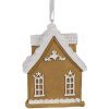 Clayre & Eef 6PR4213 Décoration Pendentif Maison Marron Blanc 6x4x7 cm