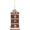 Clayre & Eef 6PR4360 Décoration Pendentif maison en pain dépices avec LED 6x6x12 cm