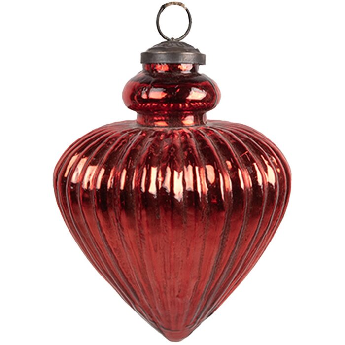 Clayre & Eef 6GL4548M Boule de Noël Ø 10x13 cm Rouge