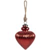 Clayre & Eef 6GL4548M Boule de Noël Ø 10x13 cm Rouge