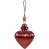 Clayre & Eef 6GL4548S Boule de Noël rouge Ø 8x11 cm