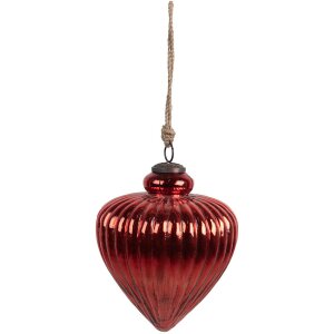 Clayre & Eef 6GL4548XL Boule de Noël rouge...