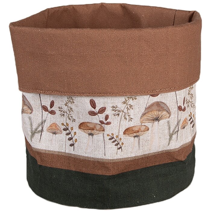 Clayre & Eef LFJ50 Panier à pain Ø 15x16 cm Motif champignon Marron Beige