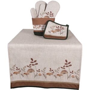 Clayre & Eef LFJ50 Panier à pain Ø 15x16 cm Motif champignon Marron Beige