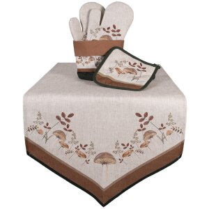 Clayre & Eef LFJ50 Panier à pain Ø 15x16 cm Motif champignon Marron Beige