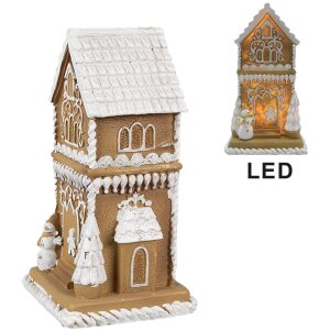 Clayre & Eef 6PR4193 Décoration Maison avec LED Marron Blanc 8x8x15 cm