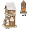 Clayre & Eef 6PR4193 Décoration Maison avec LED Marron Blanc 8x8x15 cm