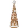 Clayre & Eef 6PR4362 Décoration Sapin de Noël Ø 14x37 cm Brun Blanc