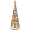 Clayre & Eef 6PR4362 Décoration Sapin de Noël Ø 14x37 cm Brun Blanc